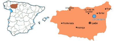 Situación de La Cándana en la provincia de León